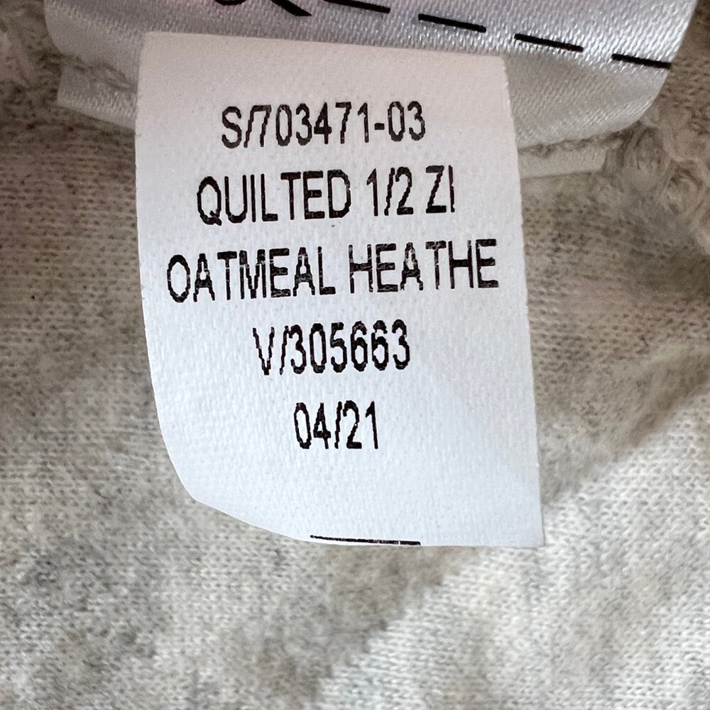 Old Navy Sweatshirt 1/2" Zip, Quilted, Oatmeal Heather Cream, Sz Large LN! - Picture 7 of 11